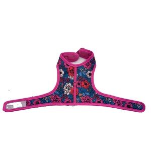 Floral Dog Harness with Pink Trim